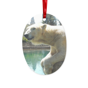 Polar Bear Christmas Hanging Ornament Ceramic