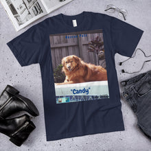 Load image into Gallery viewer, Unisex Fine Jersey Short Sleeve T-Shirt - Rescue Pets Collection - "Candy"