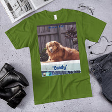Load image into Gallery viewer, Unisex Fine Jersey Short Sleeve T-Shirt - Rescue Pets Collection - "Candy"