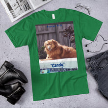 Load image into Gallery viewer, Unisex Fine Jersey Short Sleeve T-Shirt - Rescue Pets Collection - "Candy"