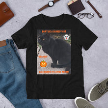Load image into Gallery viewer, Halloween Black Cat Customizable Short-Sleeve Unisex T-Shirt