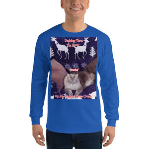"Christmas Kitty" Customizable Unisex Long Sleeve T-Shirt ("Chena")