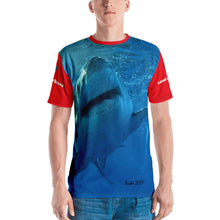 Load image into Gallery viewer, Premium T-shirt (2-sided) - Short Sleeve Unisex - Surrounded by Sharks - Patriotic Shark Shirt Collection