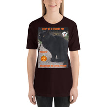 Load image into Gallery viewer, Halloween Black Cat Customizable Short-Sleeve Unisex T-Shirt