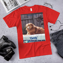 Load image into Gallery viewer, Unisex Fine Jersey Short Sleeve T-Shirt - Rescue Pets Collection - "Candy"