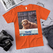 Load image into Gallery viewer, Unisex Fine Jersey Short Sleeve T-Shirt - Rescue Pets Collection - "Candy"