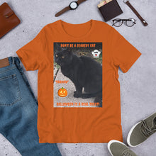 Load image into Gallery viewer, Halloween Black Cat Customizable Short-Sleeve Unisex T-Shirt