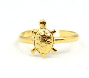 Turtle Toe Ring Gold Overlay