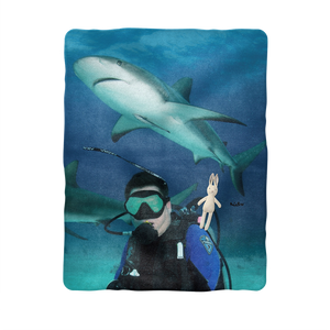 Sublimation Baby Blanket - Swimming With Sharks Collection
