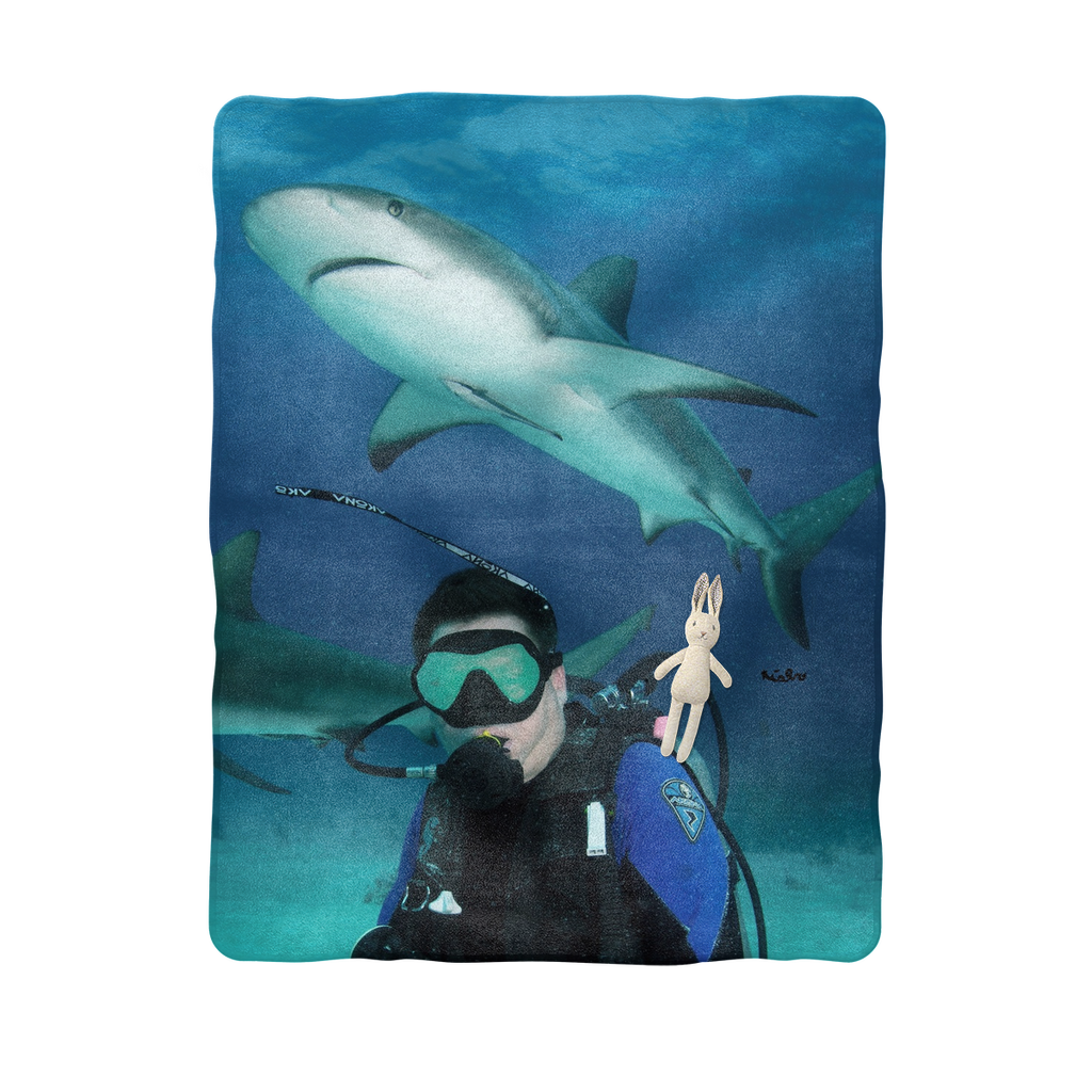 Sublimation Baby Blanket - Swimming With Sharks Collection