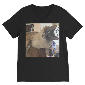 V-Neck T-Shirt Unisex - Siamese Cat - Rescue Pets - Chena