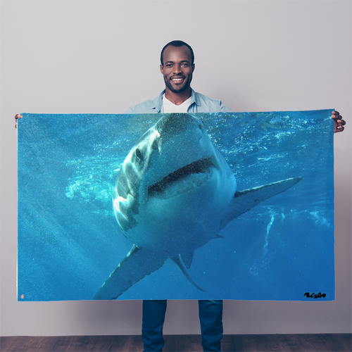 Sublimation Flag/Banner- Surrounded by Sharks Collection