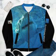 Load image into Gallery viewer, Bomber Zip-Up Jacket Unisex - Great White Shark All-Over Print 2-Sided