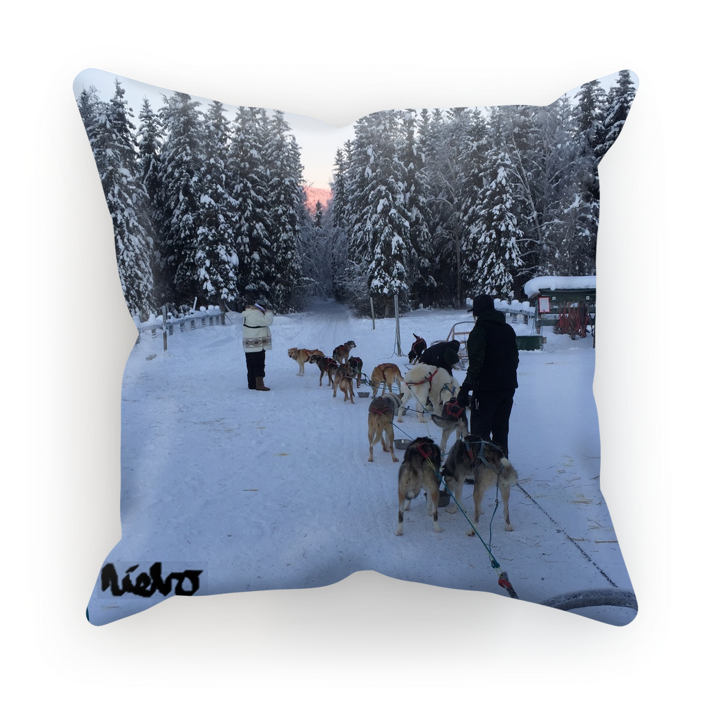 Sublimation Cushion/Throw Pillow Cover II - Alaska Sled Dogs Collection