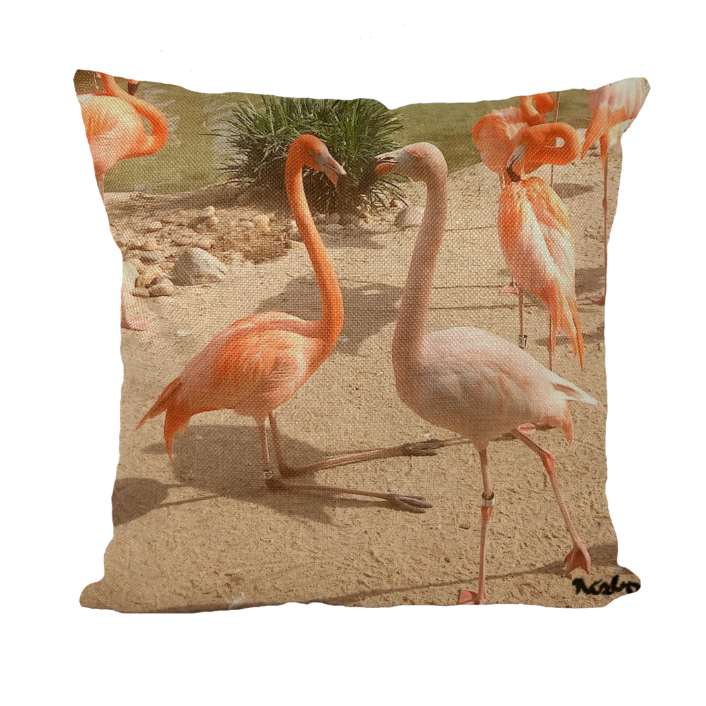 Throw Pillow/Cushion Cover - Flamingo Friends Collection