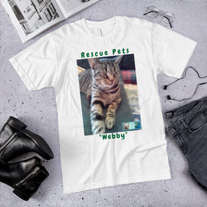 Unisex Fine Jersey Short Sleeve T-Shirt - Rescue Pets Collection - "Webby" III