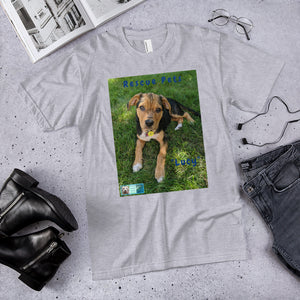 Unisex Fine Jersey Short Sleeve T-Shirt - Rescue Pets Collection - "Lucy" V