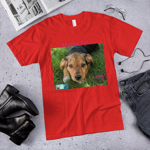 Unisex Fine Jersey Short Sleeve T-Shirt - Rescue Pets Collection - "Lucy" II