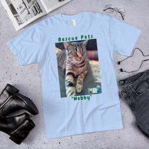 Unisex Fine Jersey Short Sleeve T-Shirt - Rescue Pets Collection - "Webby" III
