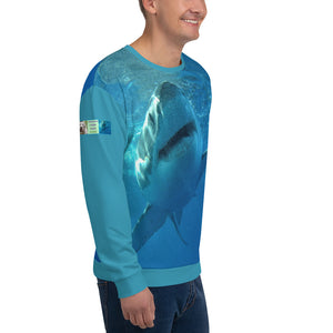 Unisex Premium Sweatshirt - 2-Sided All-over Print - Surrounded by Sharks Collection