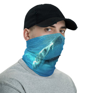 Neck Gaiter Face Mask Headband Bandana - Great White Shark Face