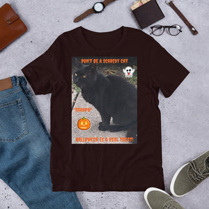Halloween Black Cat Customizable Short-Sleeve Unisex T-Shirt