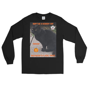 Halloween Black Cat Customizable Long Sleeve T-Shirt