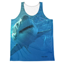 Load image into Gallery viewer, Unisex Tank Top (2-sided) - Surrounded by Sharks Shark Shirt Collection