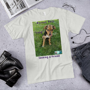 Unisex Fine Jersey Short Sleeve T-Shirt - Rescue Pets Collection - "Lucy" IV