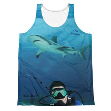 Load image into Gallery viewer, Unisex Tank Top (2-sided) - Swimming With Sharks Shark Shirt Collection