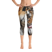 Load image into Gallery viewer, Women&#39;s Fitness/Fashion Capri Leggings - All-Over Print - Toby the Tiger Collection