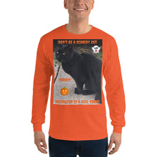 Load image into Gallery viewer, Halloween Black Cat Customizable Long Sleeve T-Shirt