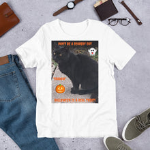 Load image into Gallery viewer, Halloween Black Cat Customizable Short-Sleeve Unisex T-Shirt
