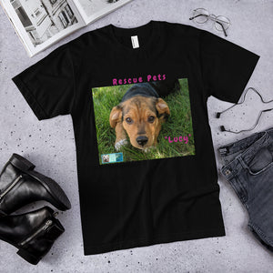 Unisex Fine Jersey Short Sleeve T-Shirt - Rescue Pets Collection - "Lucy" II