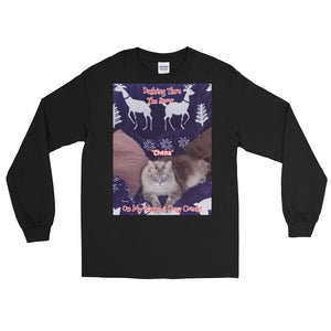 "Christmas Kitty" Customizable Unisex Long Sleeve T-Shirt ("Chena")