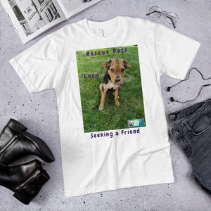 Unisex Fine Jersey Short Sleeve T-Shirt - Rescue Pets Collection - "Lucy" IV