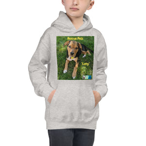 Kids Hoodie Sweatshirt - Rescue Pets Collection - "Lucy" V
