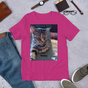 Unisex Fine Jersey Short Sleeve T-Shirt - Rescue Pets Collection - "Webby" II
