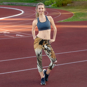 Women's Fitness/Fashion Capri Leggings - All-Over Print - Toby the Tiger Collection