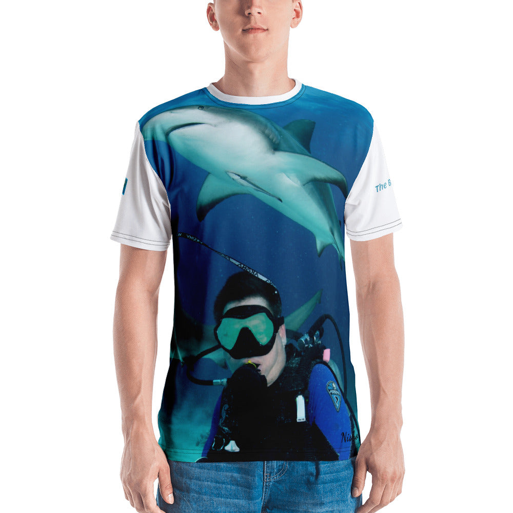 Premium T-shirt (2-sided) - Short Sleeve Unisex - Swimming With Sharks Shark Shirt Collection